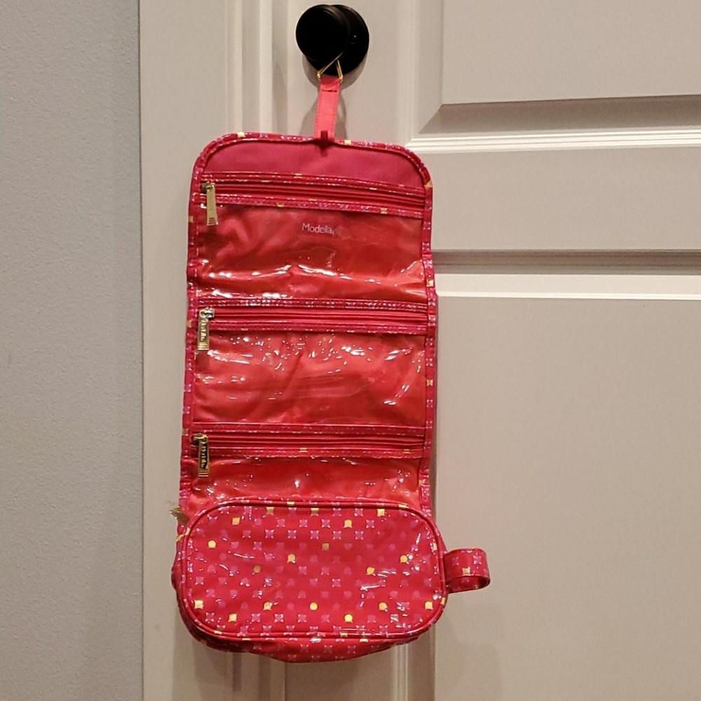 Travel roll up makeup bag